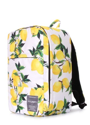 The backpack for carry-on luggage POOLPARTY Hub hub-lemons 40 x 25 x 20 cm Ryanair / Wizz Air with lemons2 photo