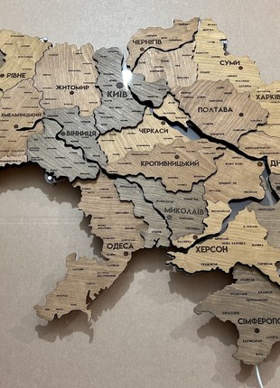 Detailed multilayer Ukraine LED map with backlighting of rivers color Helsinki 200x133 cm (78.7*52.3 inch)4 photo