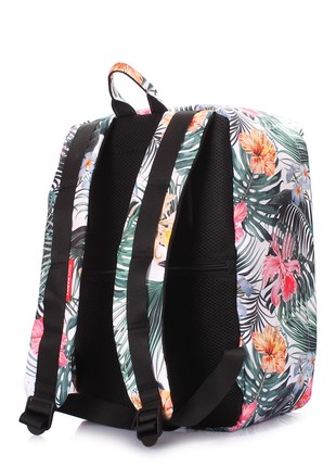 The backpack for carry-on luggage POOLPARTY Hub hub-tropic 40 x 25 x 20 cm Ryanair / Wizz Air with a tropical print3 photo