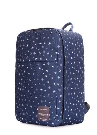 The backpack for carry-on luggage POOLPARTY Hub hub-planes-darkblue 40 x 25 x 20 cm Ryanair / Wizz Air with airplanes2 photo