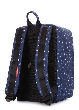 The backpack for carry-on luggage POOLPARTY Hub hub-planes-darkblue 40 x 25 x 20 cm Ryanair / Wizz Air with airplanes3 photo