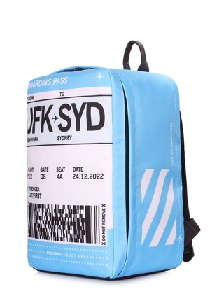 The backpack for carry-on luggage POOLPARTY Hub hub-boardingpass 40 x 25 x 20 cm Ryanair / Wizz Air blue2 photo