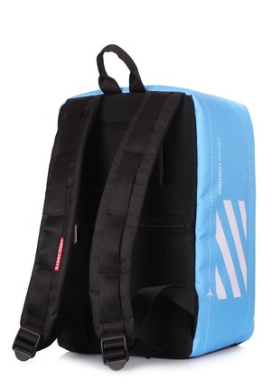The backpack for carry-on luggage POOLPARTY Hub hub-boardingpass 40 x 25 x 20 cm Ryanair / Wizz Air blue3 photo