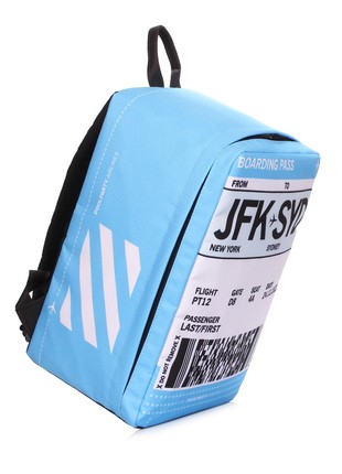 The backpack for carry-on luggage POOLPARTY Hub hub-boardingpass 40 x 25 x 20 cm Ryanair / Wizz Air blue5 photo