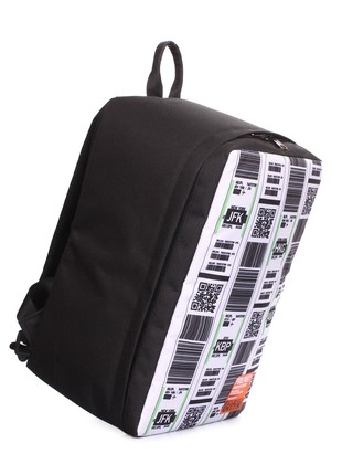 The backpack for carry-on luggage POOLPARTY Hub hub-checkintag 40 x 25 x 20 cm Ryanair / Wizz Air black and white4 photo