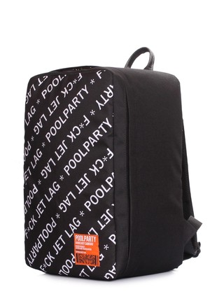 The backpack for carry-on luggage POOLPARTY Hub hub-jetlag 40 x 25 x 20 cm Ryanair / Wizz Air black and white2 photo