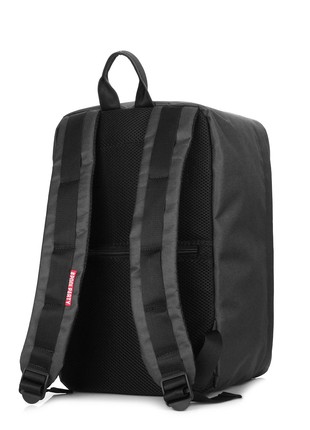 The backpack for carry-on luggage POOLPARTY Hub hub-jetlag 40 x 25 x 20 cm Ryanair / Wizz Air black and white3 photo