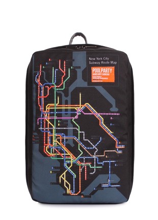 The backpack for carry-on luggage POOLPARTY Hub hub-subway 40 x 25 x 20 cm Ryanair / Wizz Air black
