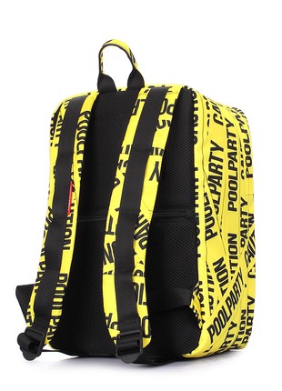 The backpack for carry-on luggage POOLPARTY Hub hub-tape 40 x 25 x 20 cm Ryanair / Wizz Air yellow3 photo