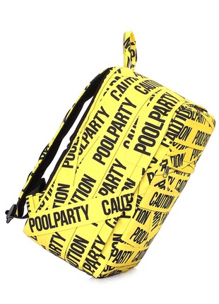 The backpack for carry-on luggage POOLPARTY Hub hub-tape 40 x 25 x 20 cm Ryanair / Wizz Air yellow5 photo