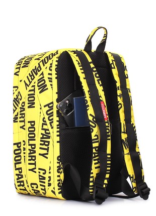 The backpack for carry-on luggage POOLPARTY Hub hub-tape 40 x 25 x 20 cm Ryanair / Wizz Air yellow6 photo