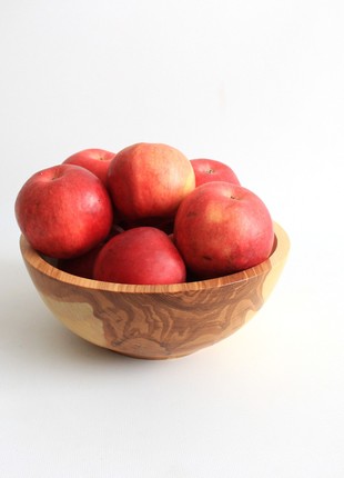 wooden fruit bowl, salad dinnerware handmade, bread serving plate2 photo