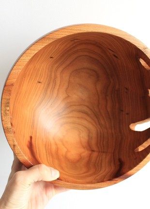 Wooden fruit bowl handmade, bread serving plate4 photo