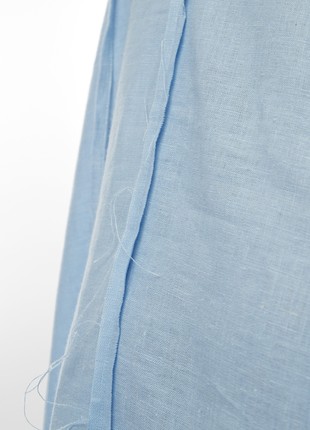 Linen sundress with long straps and raw back seam. Sky color. Kvit Collection5 photo