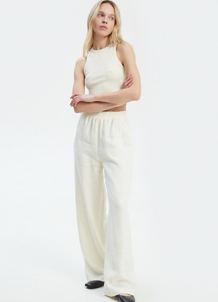 Milky loose-fit pants made of 100% linen2 photo