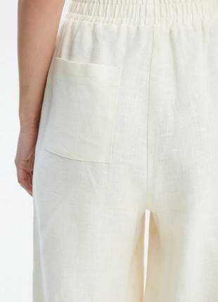 Milky loose-fit pants made of 100% linen4 photo
