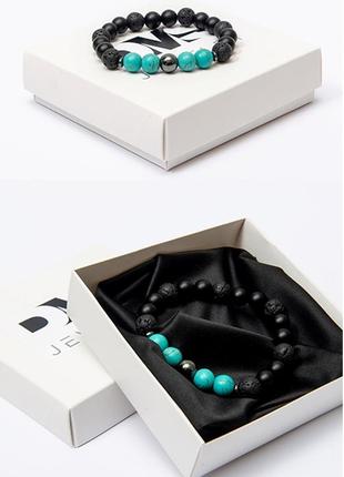 Shungite, lava stone, turquoise, hematite bracelet for men or women, turquoise eye2 photo