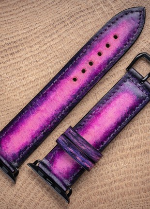 Leather Watch / Apple Watch Strap Purple (series 8/7/SE/6/5/4/3/2)