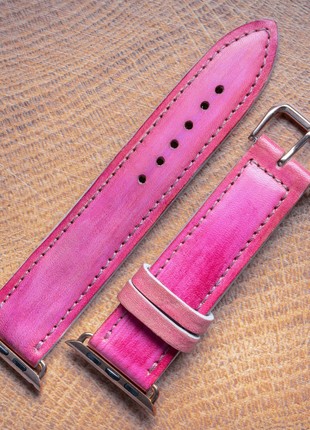 Leather Watch / Apple Watch Strap Pink (series 8/7/SE/6/5/4/3/2)