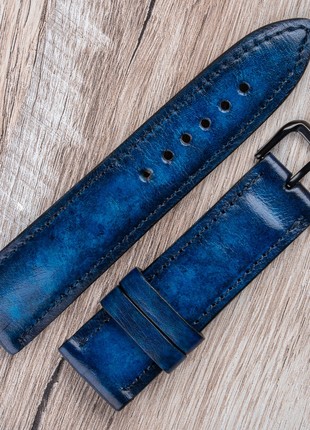 Natural Leather Blue Strap for Watch / Apple Watch (series 8/7/SE/6/5/4/3/2)