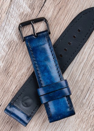 Natural Leather Blue Strap for Watch / Apple Watch (series 8/7/SE/6/5/4/3/2)2 photo