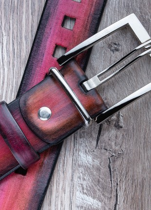 Gradient Three Belt | Natural Calf Leather | Pink2 photo