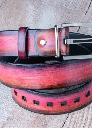 Gradient Three Belt | Natural Calf Leather | Pink3 photo