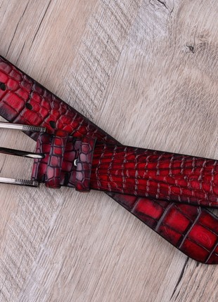 Gradient Croco Genuine Calfskin Belt | Red5 photo