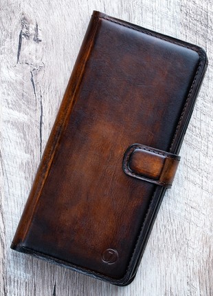 Vintage Leather Book Case Exclusive for phone | Handmade | Brown1 photo