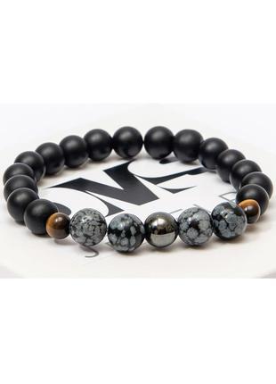 Shungite, tigers eye, obsidian, hematite bracelet for men or women, power bracelet1 photo