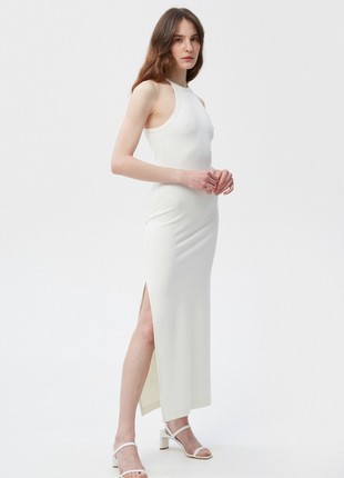 Milky bodycon elongated midi dress with viscose2 photo