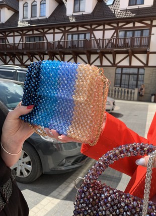 Bright yellow and blue women's evening bag6 photo