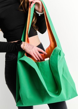 Large shopper for shopping "Rick", beach bag, eco bag, handmade3 photo