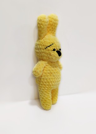 Cute yellow bunny toy. Bonus gift for newborn. Plush stuffed animals made in Ukraine1 photo