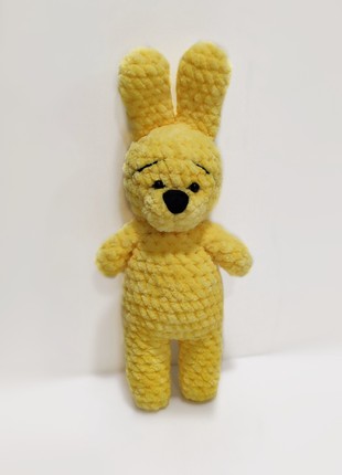 Cute yellow bunny toy. Bonus gift for newborn. Plush stuffed animals made in Ukraine3 photo