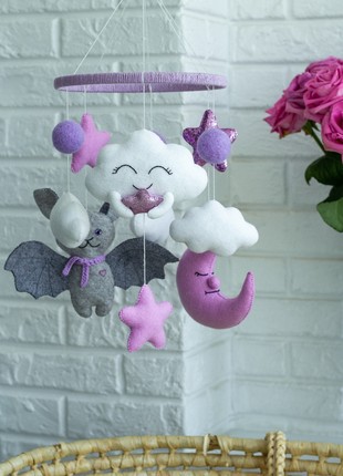 Musical baby mobile with bracket, Bat Baby mobile
