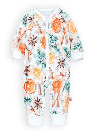 Cotton baby onesie with open legs and a vibrant print Tunes