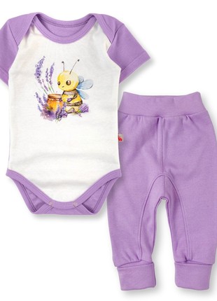 Children's set bodysuit and pants with bee print Tunes1 photo