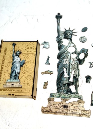 Wood Jigsaw Puzzle For Adults Statue of Liberty L Size2 photo