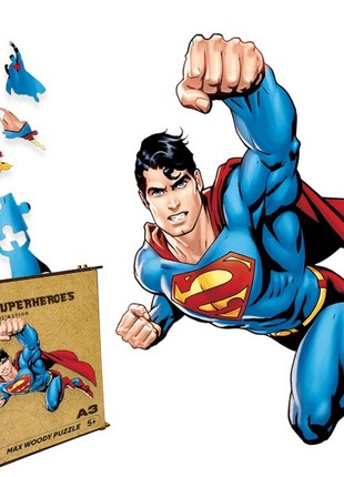 Wooden Jigsaw Puzzle "Super Man" A3 Size 78 Pieces