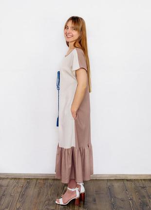 Linen dress with a bird4 photo