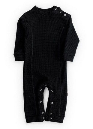 Baby waffle knit romper black color brand Tunes