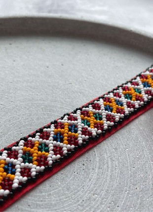 Red bead choker Seed beead necklace copy of Bukovyna necklace Ukrainian jewelry5 photo