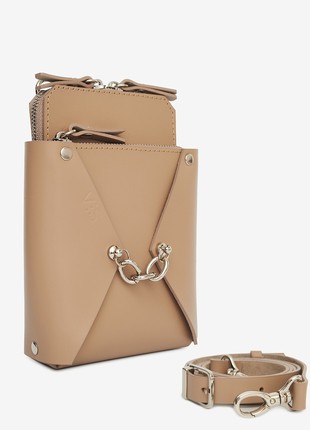 Talia leather bag beige color2 photo