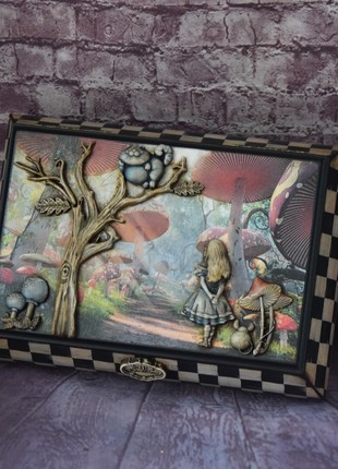 Alice in Wonderland Wooden Tea box10 photo
