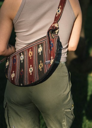Women's textile shoulder bag "Lalechka E" handmade in ethnic style.1 photo