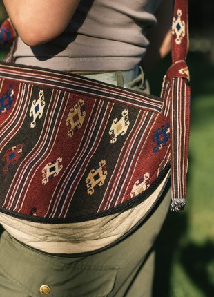 Women's textile shoulder bag "Lalechka E" handmade in ethnic style.8 photo