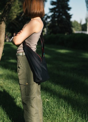Shopper bag on lining "Kutyk Black" handmade.3 photo