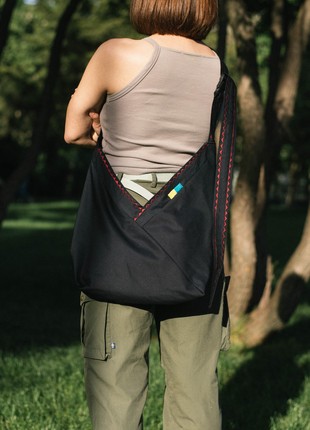 Shopper bag on lining "Kutyk Black" handmade.5 photo