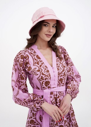 Cloche hat summer for women fashion brim bucket pink
